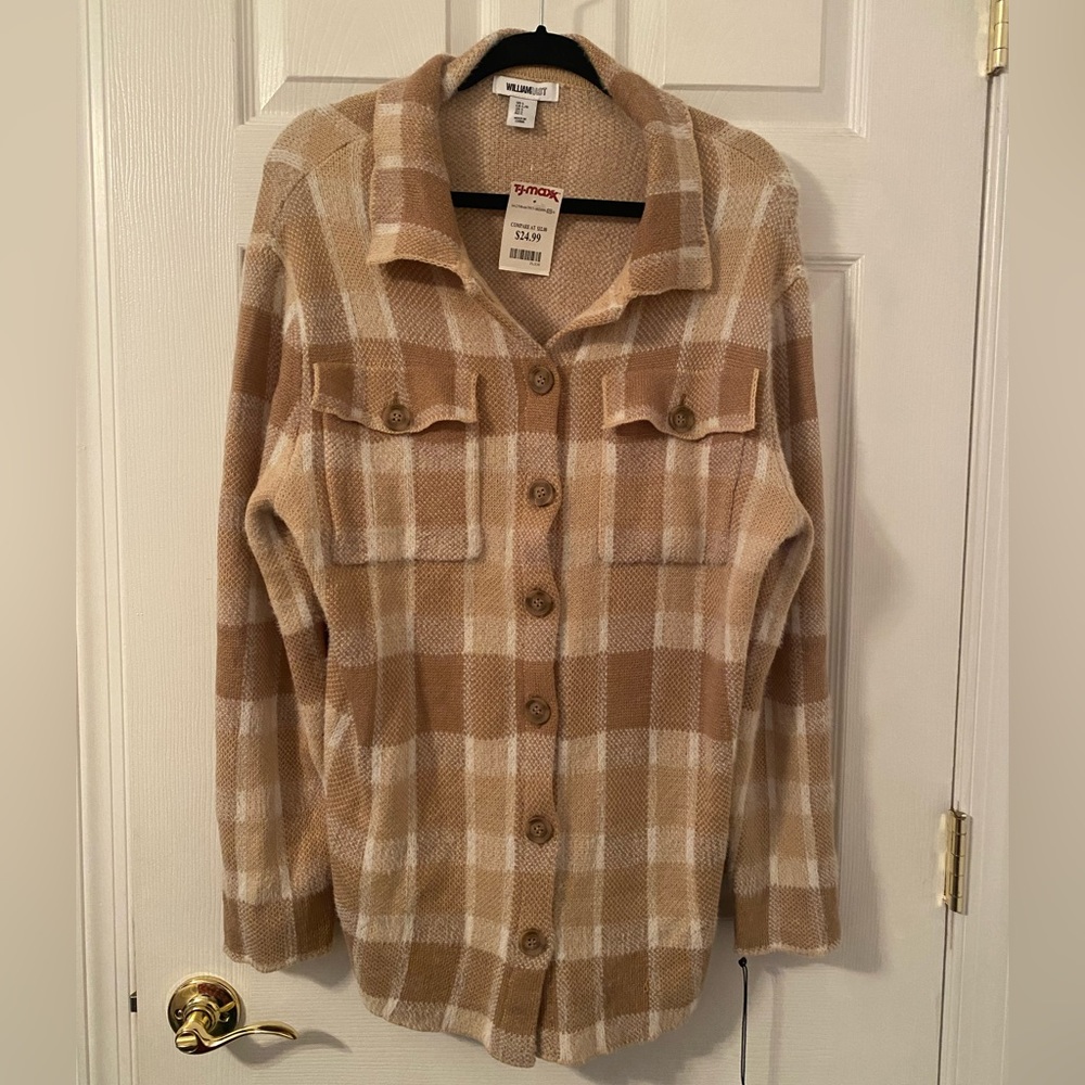 Tan and Brown plaid shacket